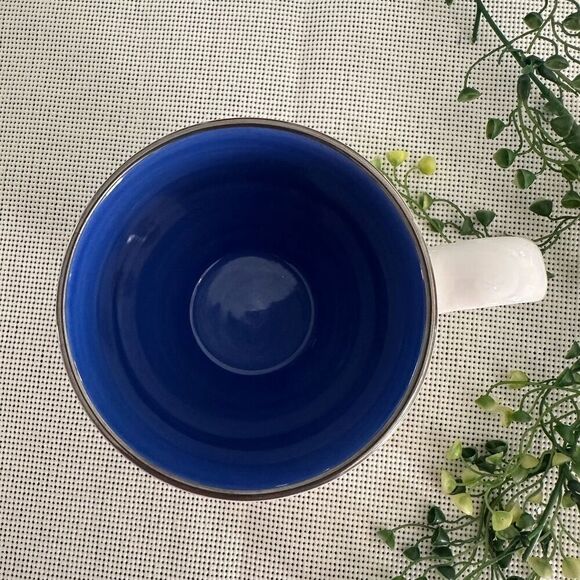 Starbucks 2003 Vintage Barista Collection Red White Blue Geometric Footed Mug - Picture 3 of 7